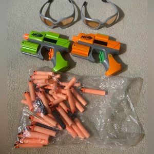 Nerf dart tag guns blasters darts and safety goggles kids childrens toys fun